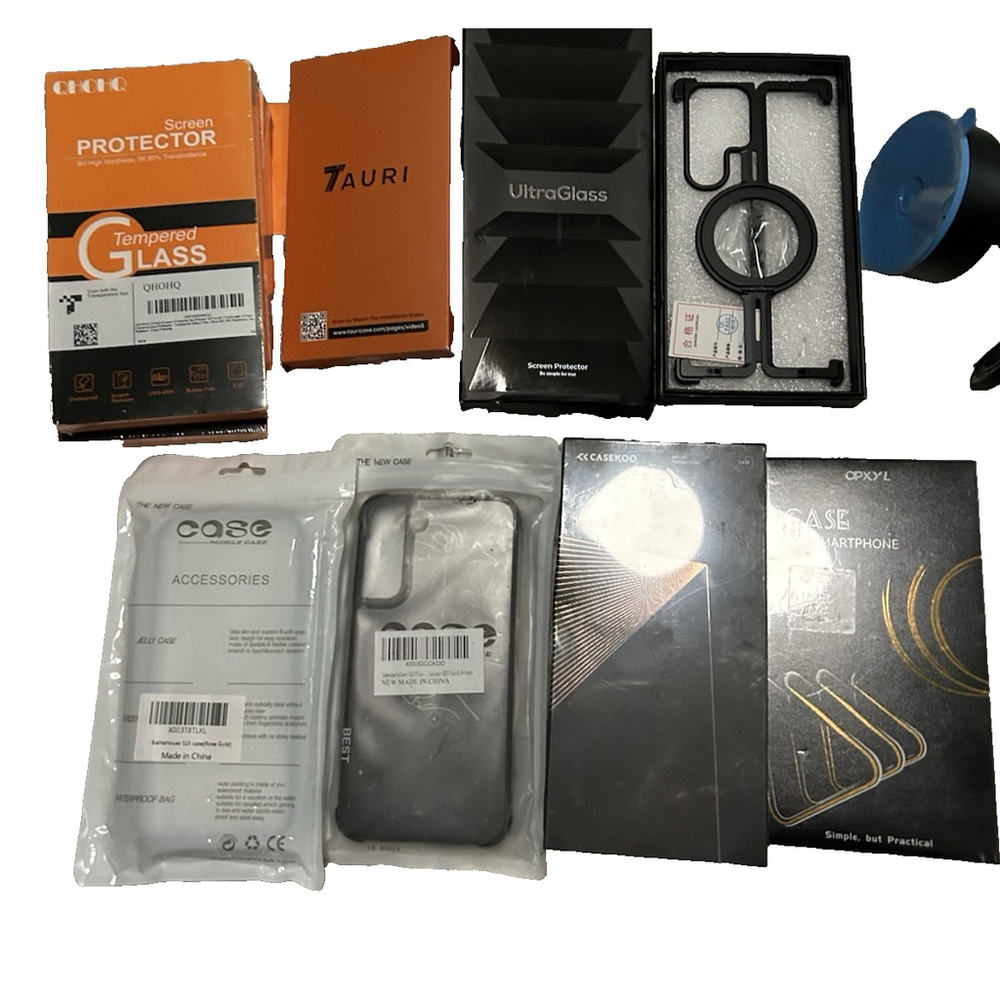 Phone Cases & Screen Protectors Lot of 17 cases Phone Wallet & 12 screen Protect